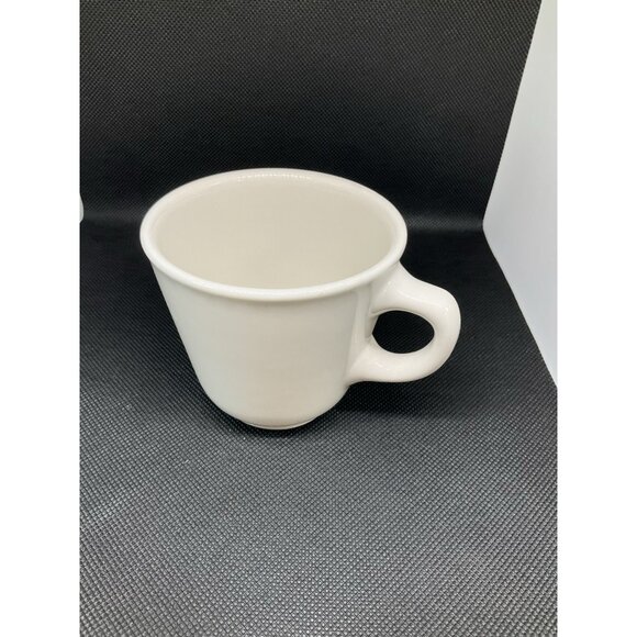 4‎ VTG Homer Laughlin Coffee Tea Cups Mugs 6 Oz Restaurant Ware White Farm House - Picture 6 of 8